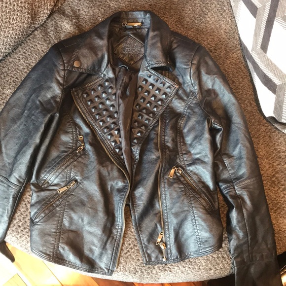 joujou leather jacket with zips - Picture 1 of 7
